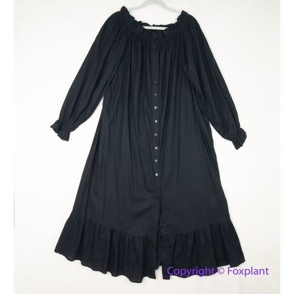 New! Eloquii black Linen Maxi Day Dress,‎ size 14/16 - Picture 2 of 16